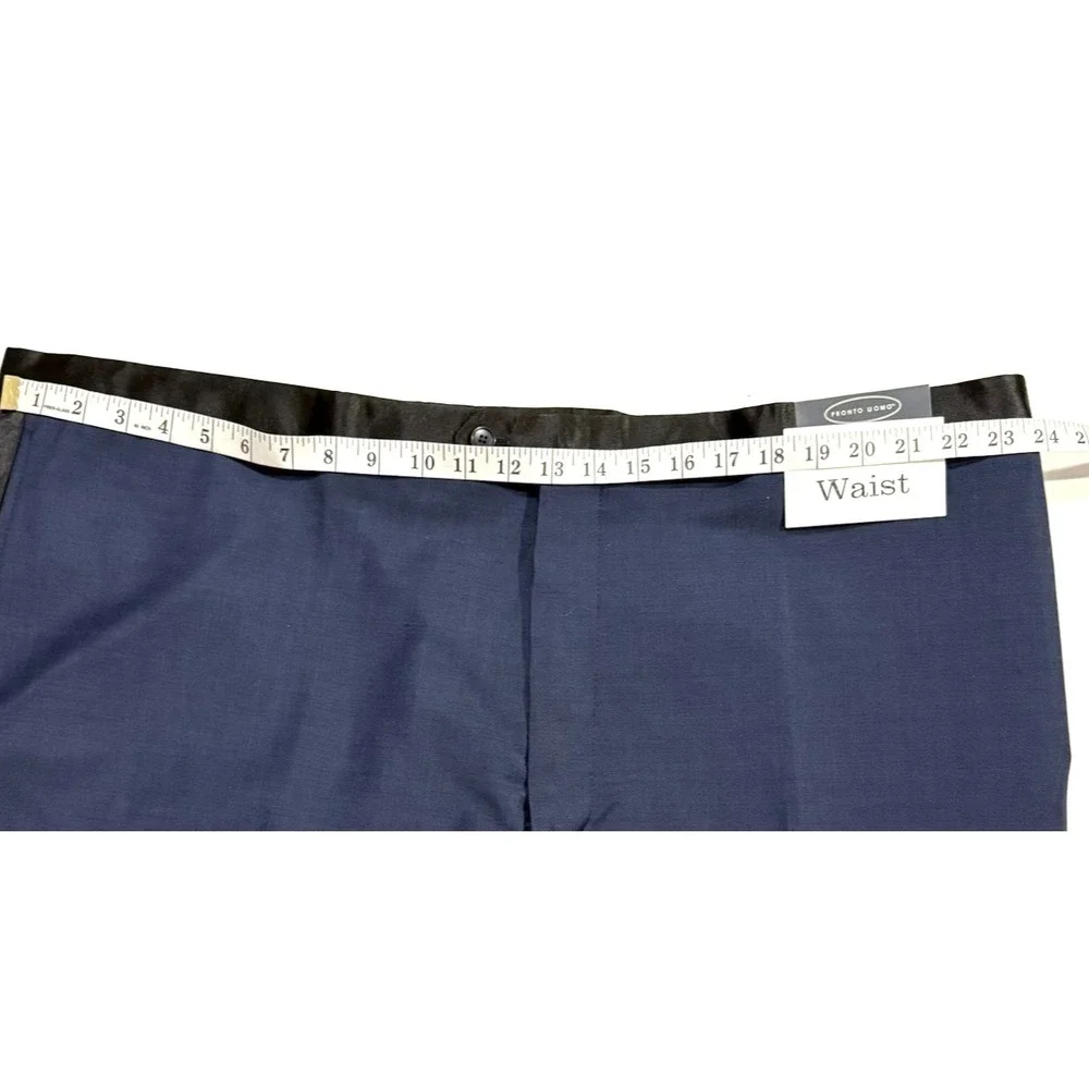 Pronto Uomo Platinum Modern Fit Suit Separates Tuxedo Pants 48Lx32W Wool Blend